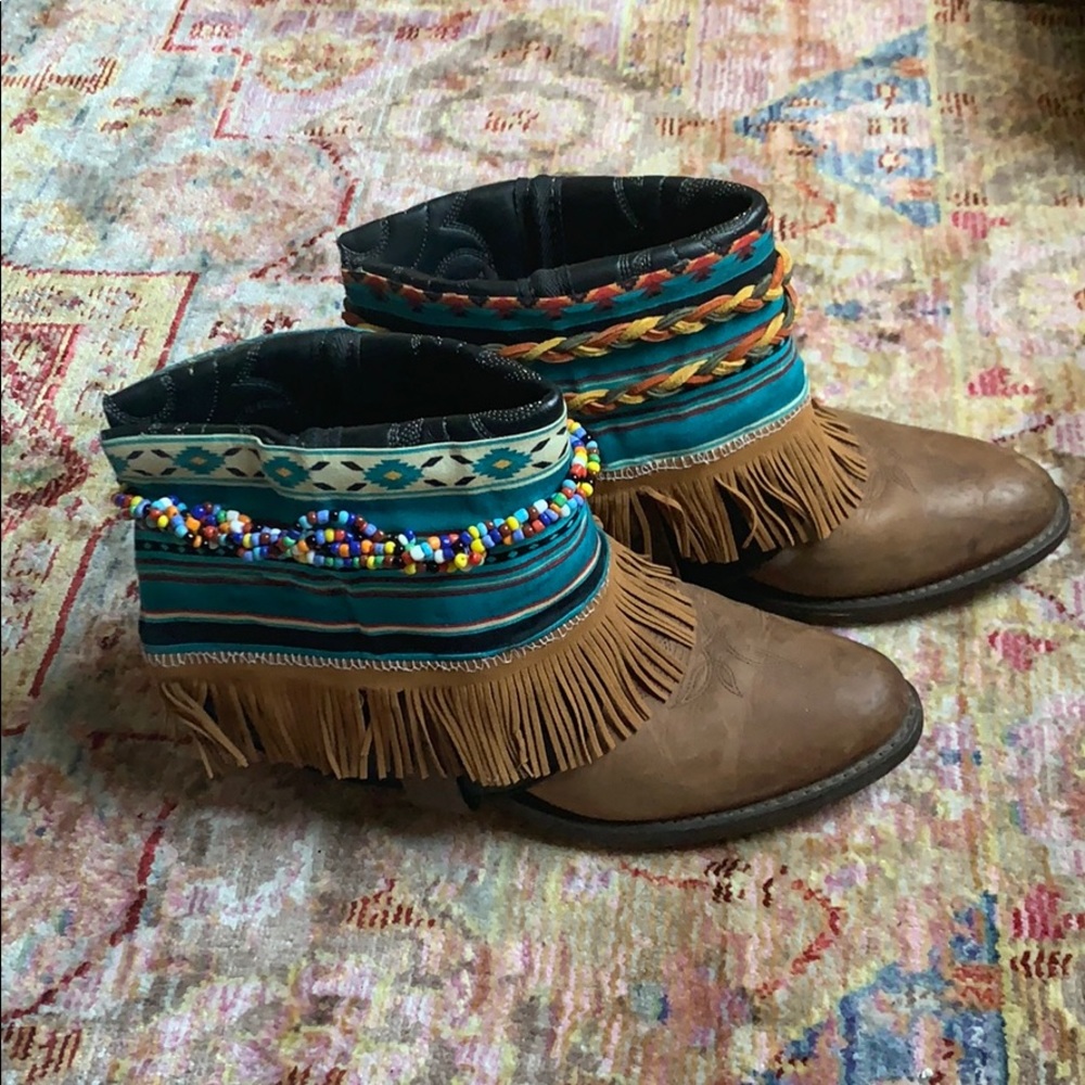 Boho cowboy booties